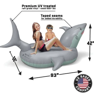 Gofloats Giant Inflatable Shark Pool Float With Shark Drink Float<Oriental Trading Best Sale