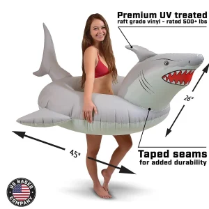 Gofloats 'Great White Bite' Shark Party Tube Inflatable Raft - Fun Pool Float For Adults And Kids<Oriental Trading New