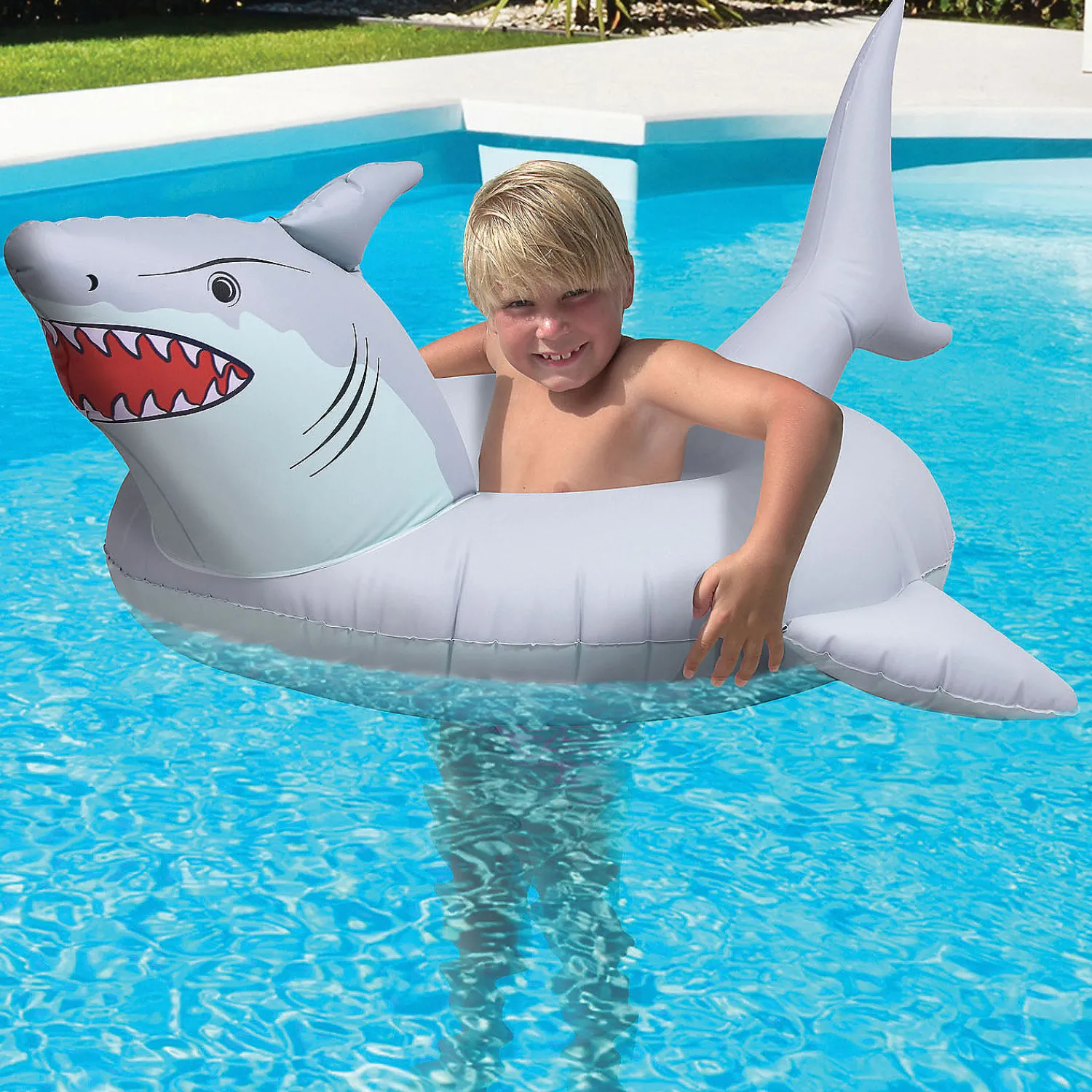 gofloats_great_white_bite_1.webp Gofloats 'Great White Bite' Jr Pool Float Party Tube<Oriental Trading Clearance