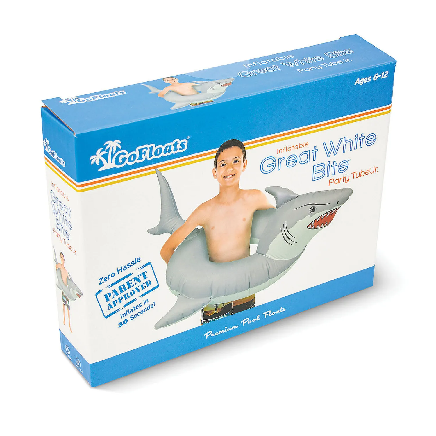 gofloats_great_white_bite_2.webp Gofloats 'Great White Bite' Jr Pool Float Party Tube<Oriental Trading Clearance