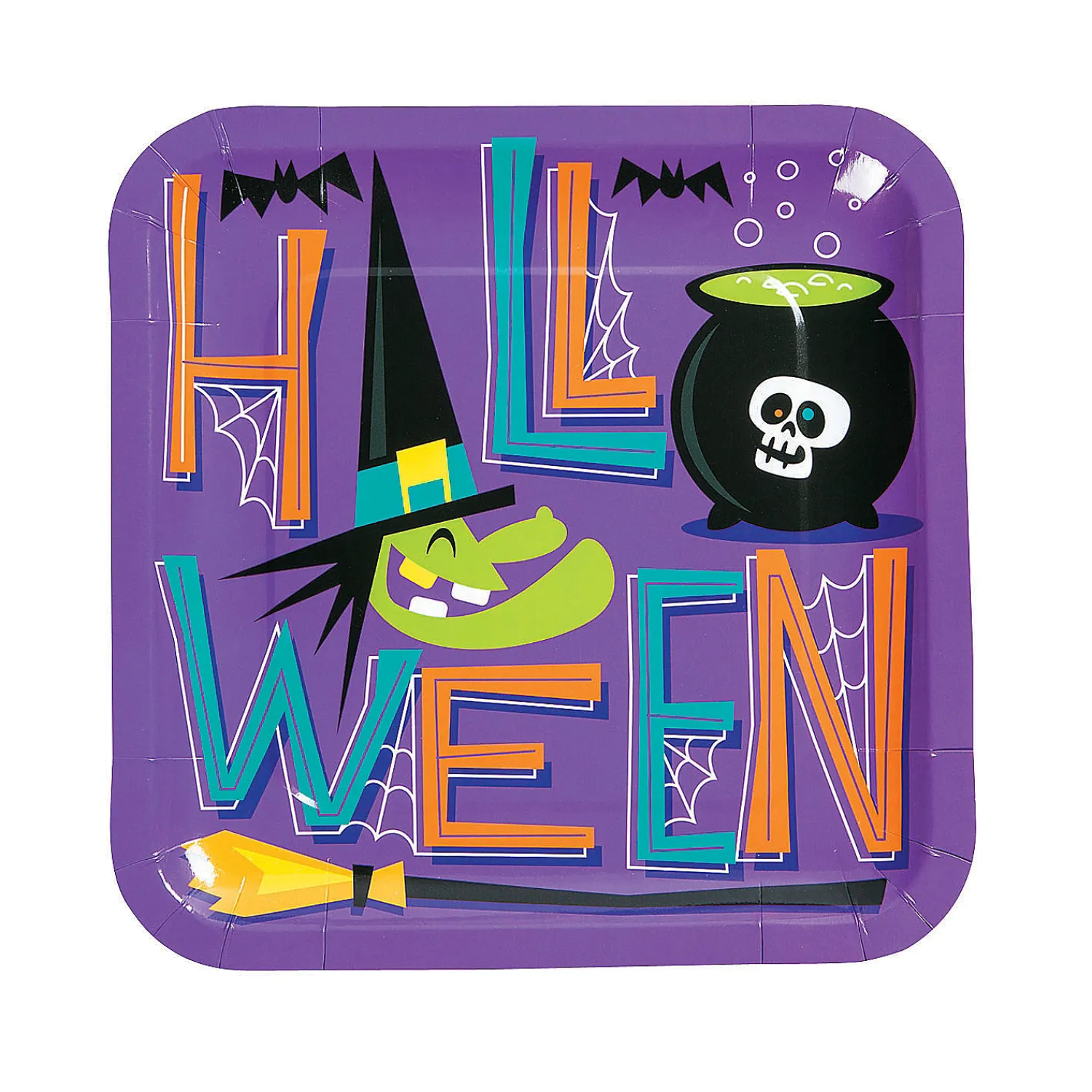 goofy_ghouls_halloween_pa_0.webp Goofy Ghouls Halloween Party Square Paper Dinner Plates - 8 Ct.<Oriental Trading New