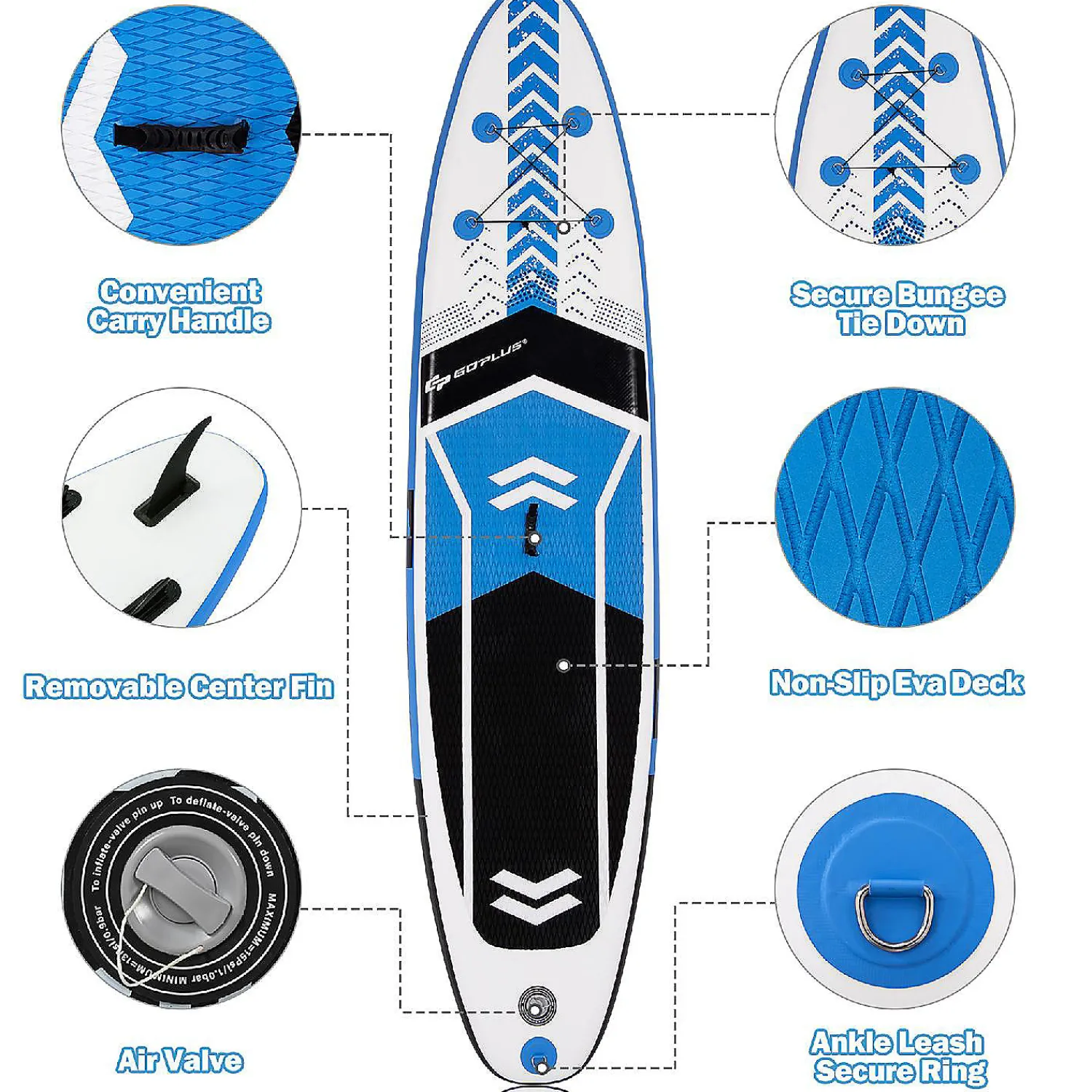 goplus__inflatable_stand__3.webp Goplus 10'5'' Inflatable Stand Up Paddle Board Sup With Carrying Bag Aluminum Paddle<Oriental Trading Best
