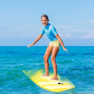 Goplus 41'' Lightweight Super Bodyboard Surfing W/Leash Ixpe Deck Eps Core Boarding Yellow<Oriental Trading Sale