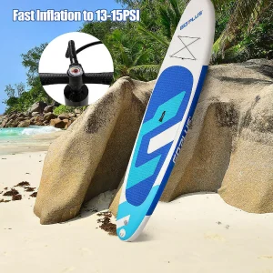 Goplus 10Ft Inflatable Stand Up Paddle Board 6'' Thick W/ Backpack Leash Aluminum Paddle<Oriental Trading Cheap