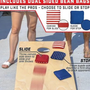 Gosports Dual Sided Cornhole Bean Bags | Slide & Stop Regulation Tournament Bean Bags Set Of 8<Oriental Trading Flash Sale