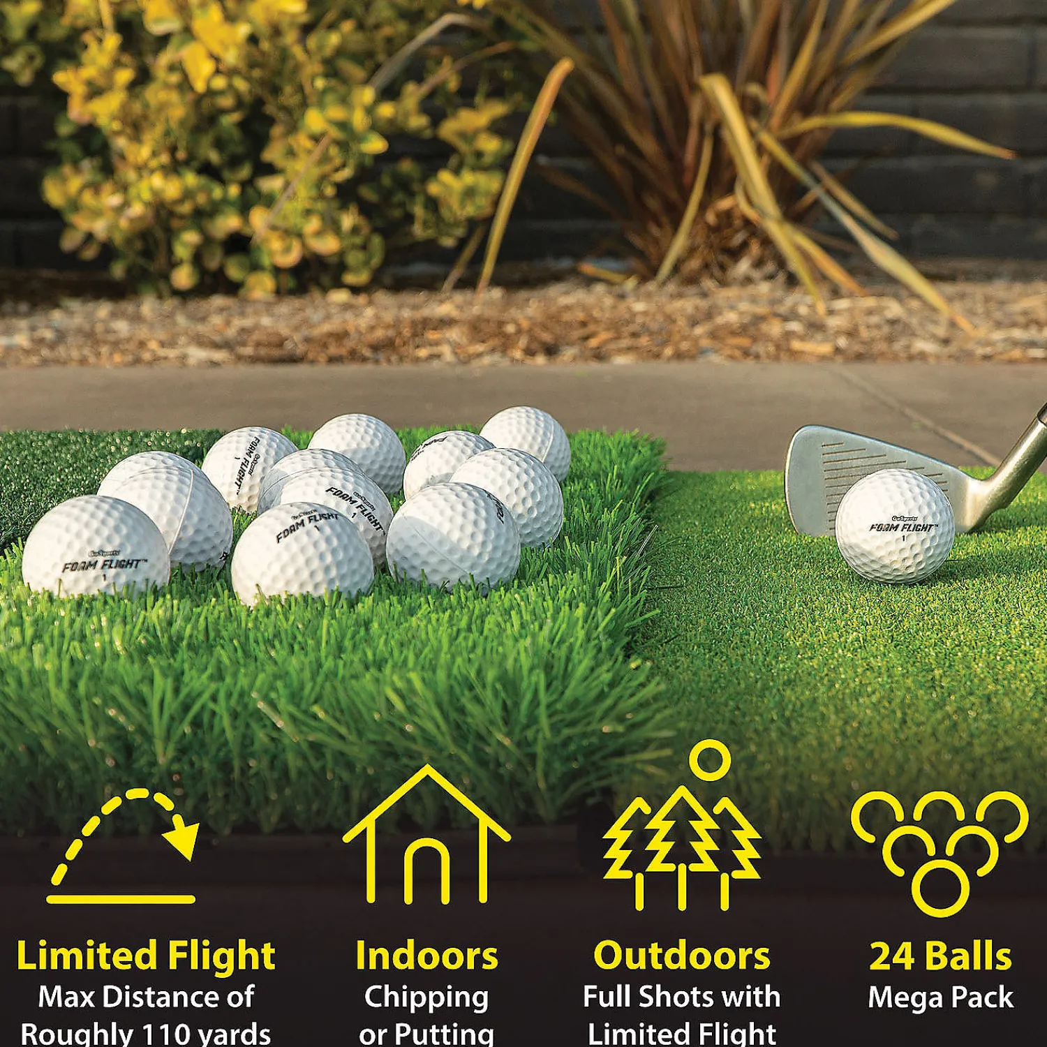 gosports_foam_flight_prac_1.webp Gosports Foam Flight Practice Golf Balls 24 Pack - White<Oriental Trading Hot