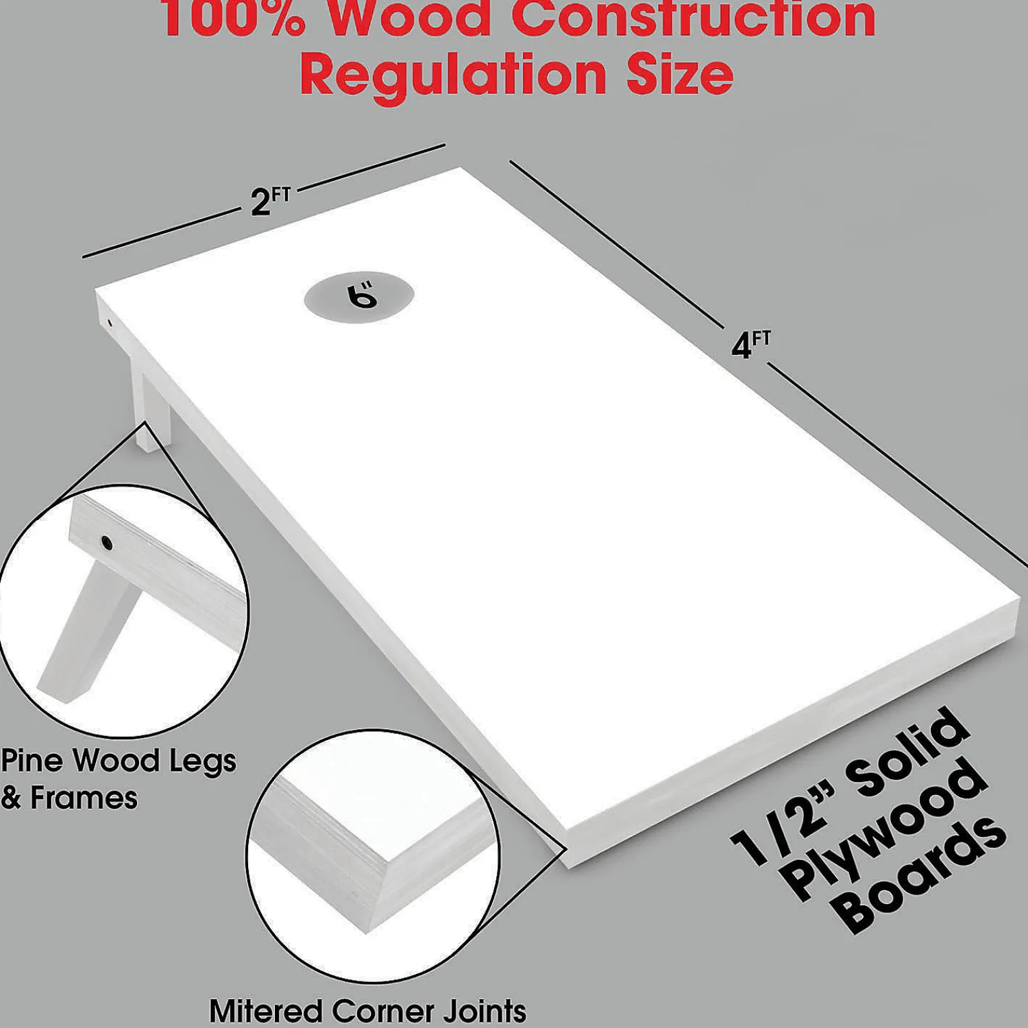 gosports_regulation_size__2.webp Gosports Regulation Size Wooden Cornhole Set With White Finish - Includes Carrying Case<Oriental Trading Cheap
