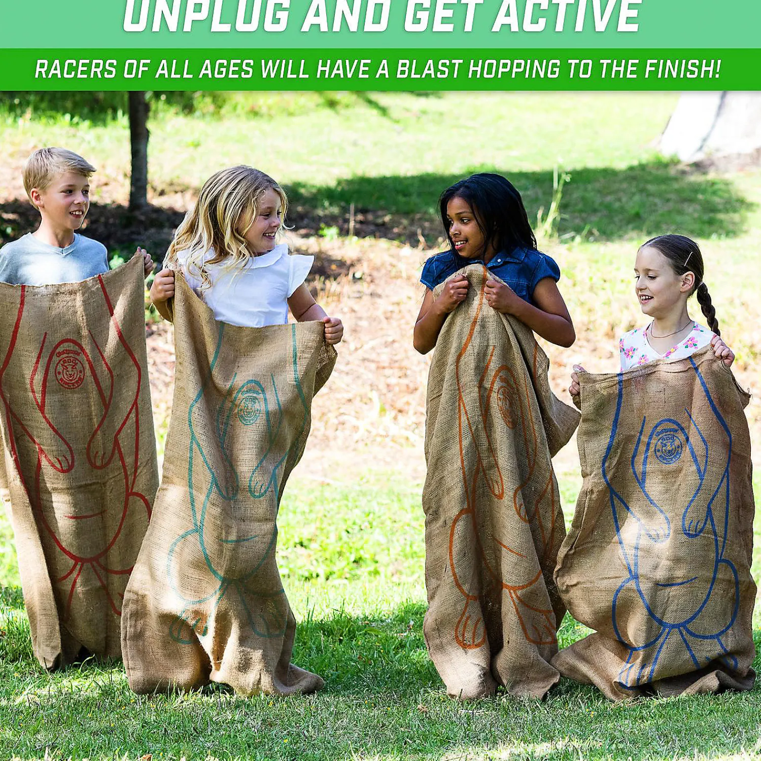 gosports_roo_racers_sack__3.webp Gosports Roo Racers Sack Race Game 6 Pack - Xl Size Burlap Potato Sack Races For Kids & Adults<Oriental Trading Cheap
