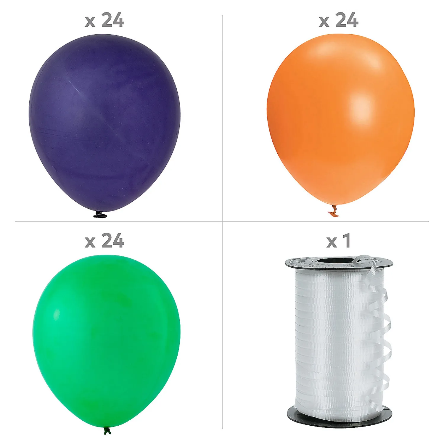 green_purple__orange__lat_1.webp Green, Purple & Orange 11" Latex Balloon Bouquet Kit - 73 Pc.<Oriental Trading New