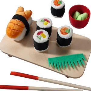 Oriental Trading Play Sets*Haba Biofino Sushi Soft Play Food 10 Piece Set With Serving Board And Chopsticks