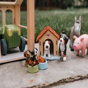 Oriental Trading Character Toys*Haba Little Friends Dog Lucky - Pet Toy Figure With Doghouse & Wooden Bones