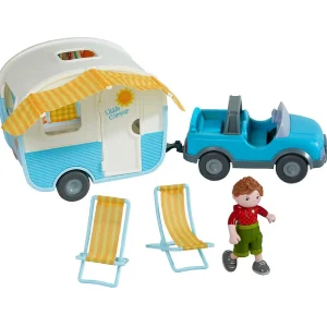 Oriental Trading Play Sets*Haba Little Friends Vacation Camper Play Set With All Terrain Push & Go Vehicle, 2 Lawn Chairs And 4" Bendy Boy
