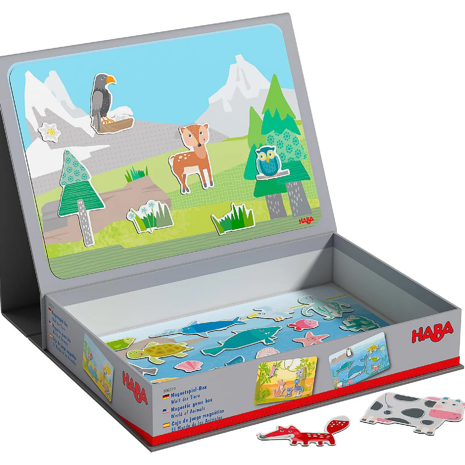 haba_magnetic_game_box_wo_0.webp Oriental Trading Building Blocks*Haba Magnetic Game Box World Of Animals In Their Habitats - 62 Magnetic Pieces In Cardboard Carrying Case With 4 Background Scenes