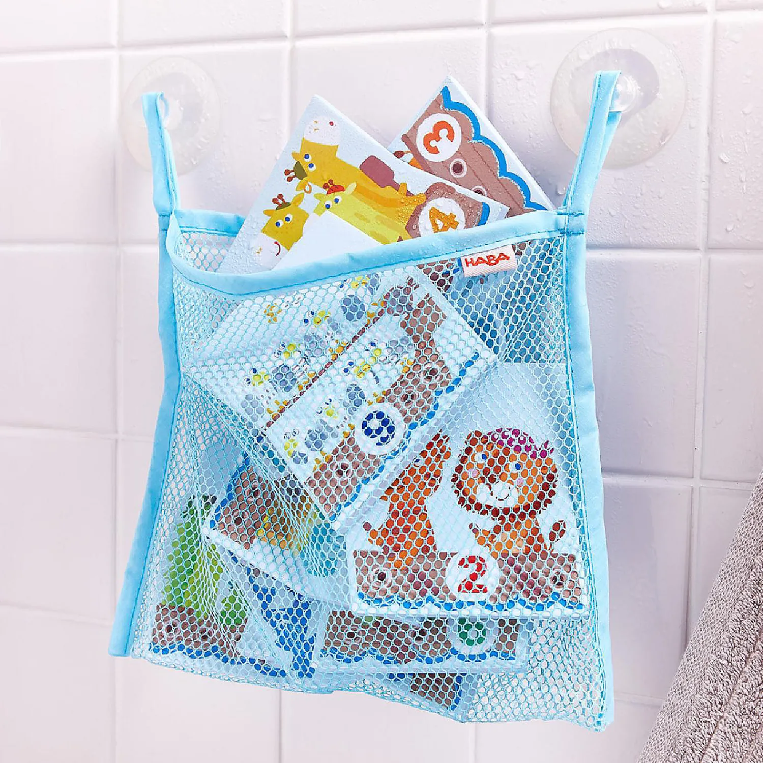 haba_numbers_puzzle_in_ne_2.webp Oriental Trading Play Sets*Haba Numbers Puzzle In Net - 10 Piece Counting Bath Toy With Suction Cup Storage Net