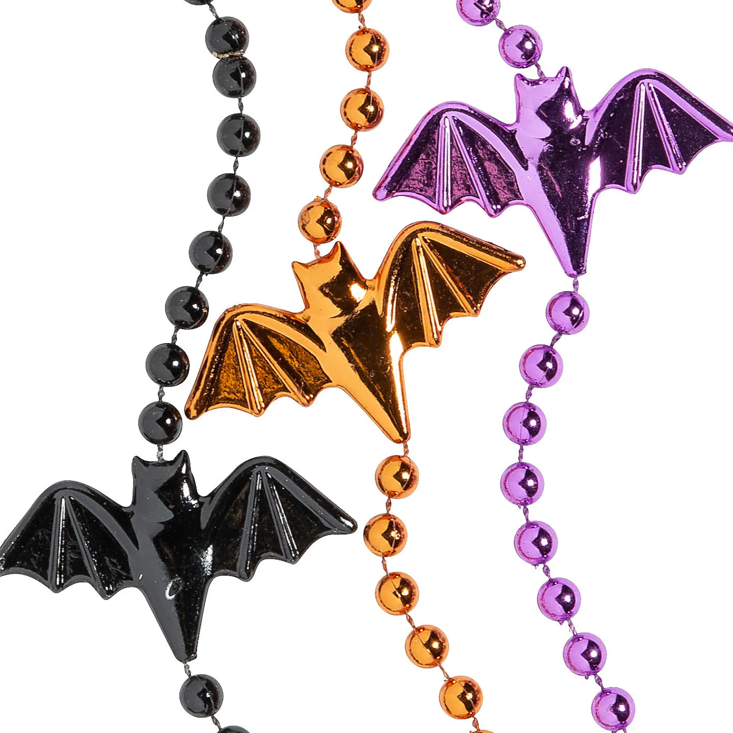 halloween_bat_mardi_gras__1.webp Halloween Bat Mardi Gras Beaded Necklaces - 24 Pc.<Oriental Trading Discount