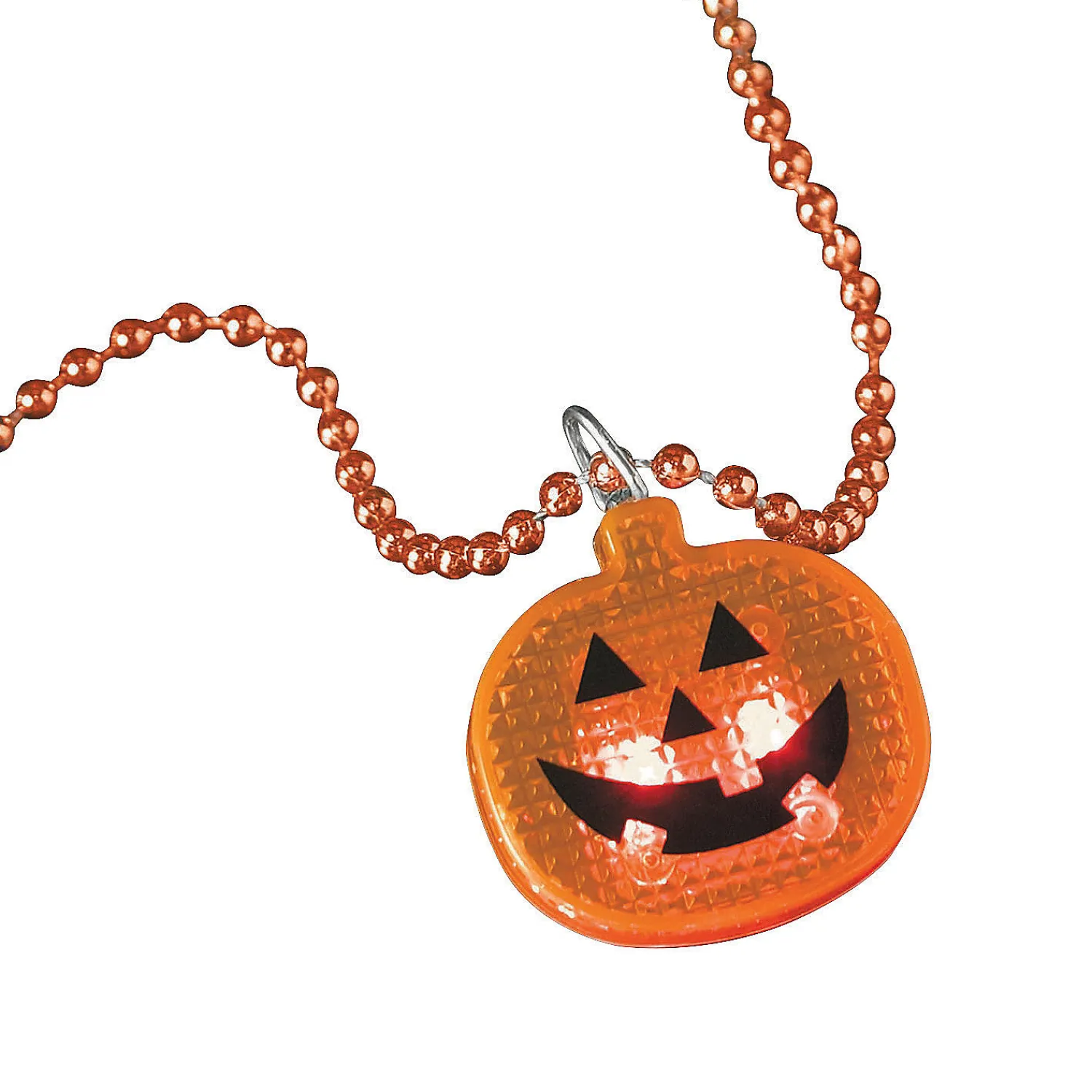 halloween_bead_necklaces__1.webp Halloween Bead Necklaces With Light-Up Pumpkin - 12 Pc.<Oriental Trading Fashion