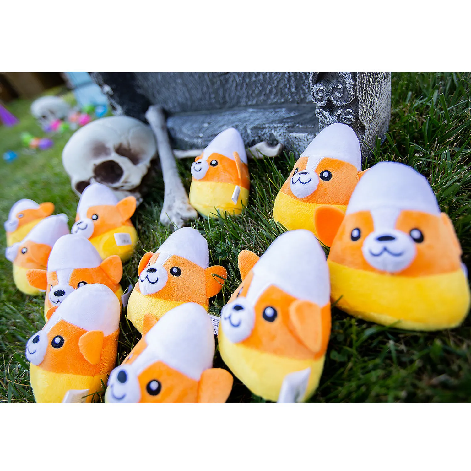 halloween_candy_corn_stuf_1.webp Oriental Trading Stuffed Animals & Plush Toys*Halloween Candy Corn Stuffed Corgis - 12 Pc.