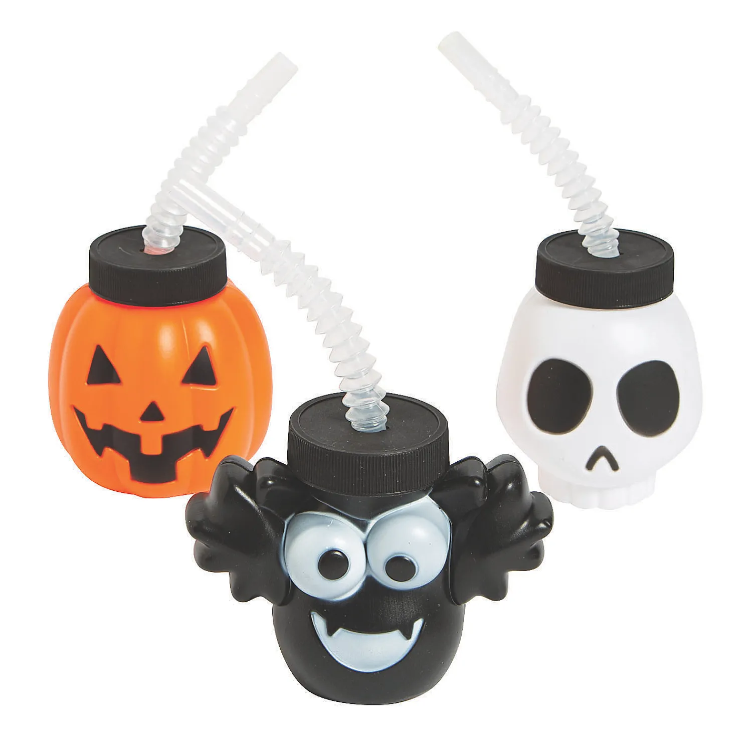 halloween_character_bpafr_0.webp Halloween Character Bpa-Free Plastic Cups With Lids & Straws - 12 Ct.<Oriental Trading New