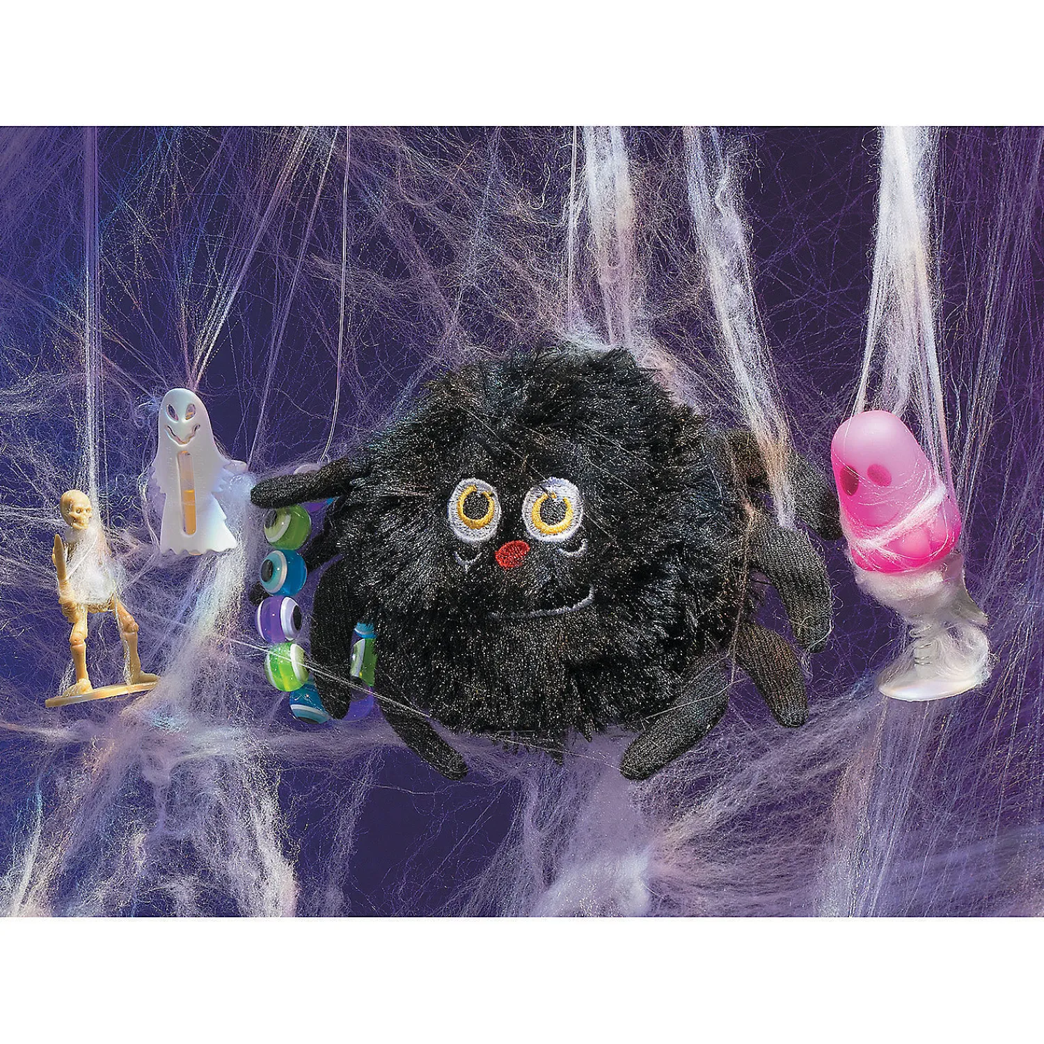 halloween_fuzzy_black_stu_1.webp Oriental Trading Stuffed Animals & Plush Toys*Halloween Fuzzy Black Stuffed Spiders - 12 Pc.