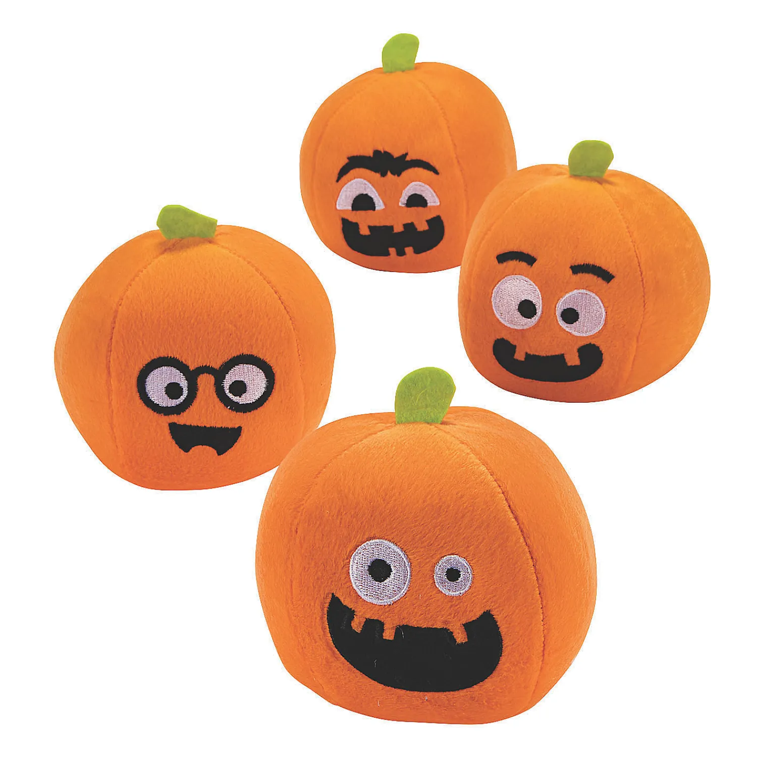 halloween_mini_round_stuf_0.webp Oriental Trading Stuffed Animals & Plush Toys*Halloween Mini Round Stuffed Pumpkins - 12 Pc.