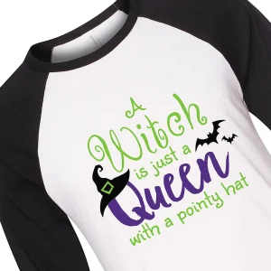 Halloween Witch Adult's Baseball T-Shirt<Oriental Trading Fashion