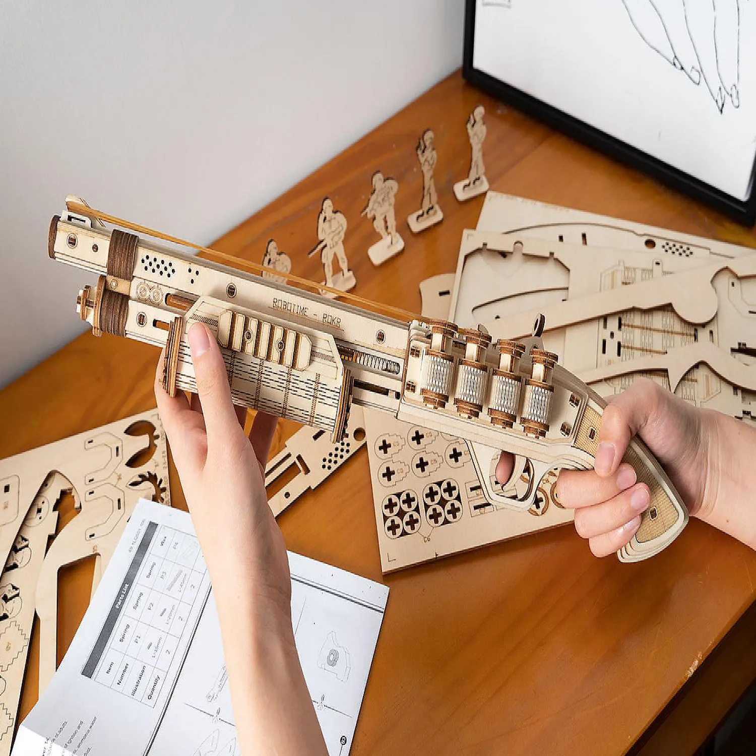 handscraft_diy_d_wood_puz_1.webp Oriental Trading Puzzles*Handscraft Diy 3D Wood Puzzle Rubber Band Gun Model Toys Shotgun - 172 Pieces