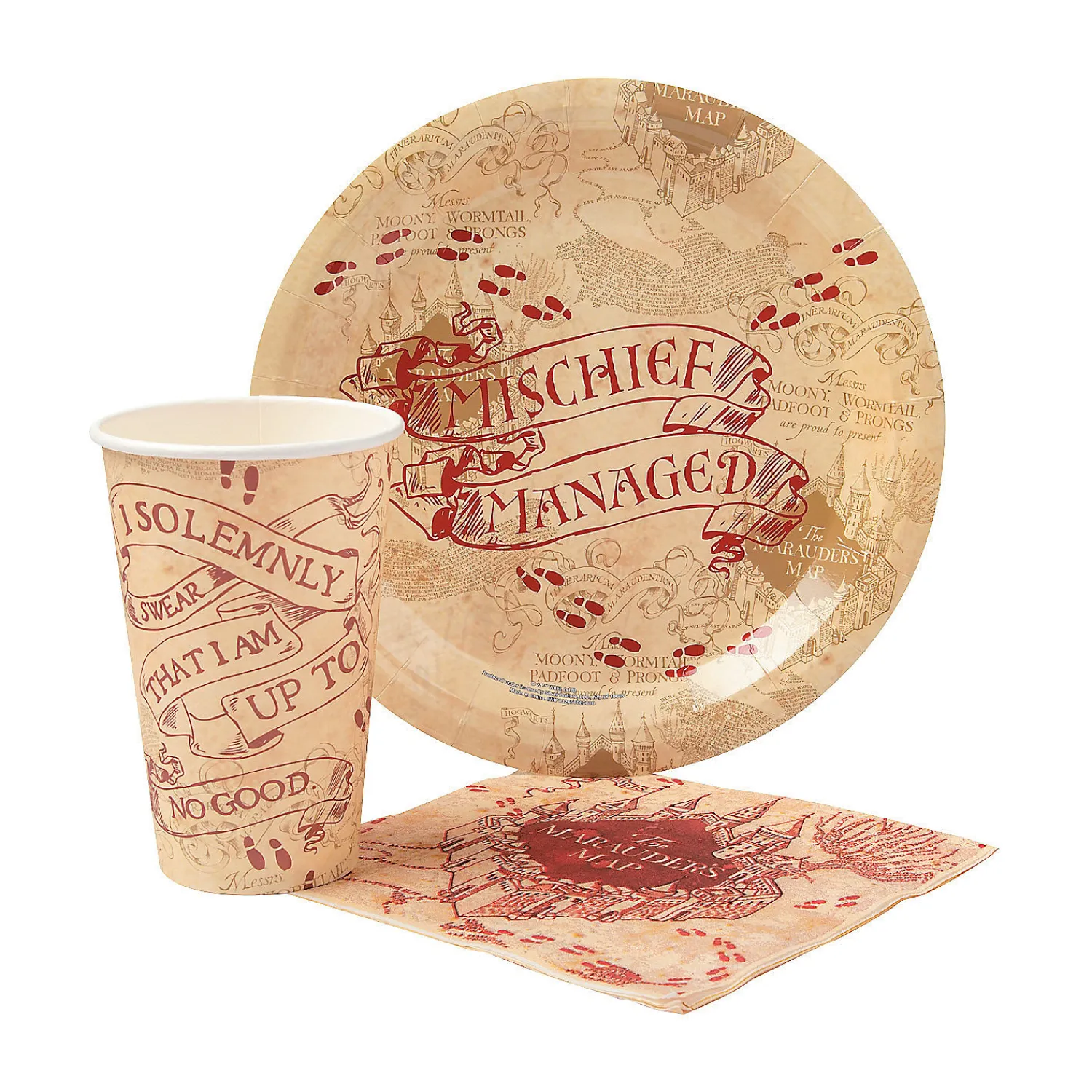 harry_potter_mischief_man_0.webp Harry Potter™ Mischief Managed Tableware Kit For 20 Guests<Oriental Trading Clearance