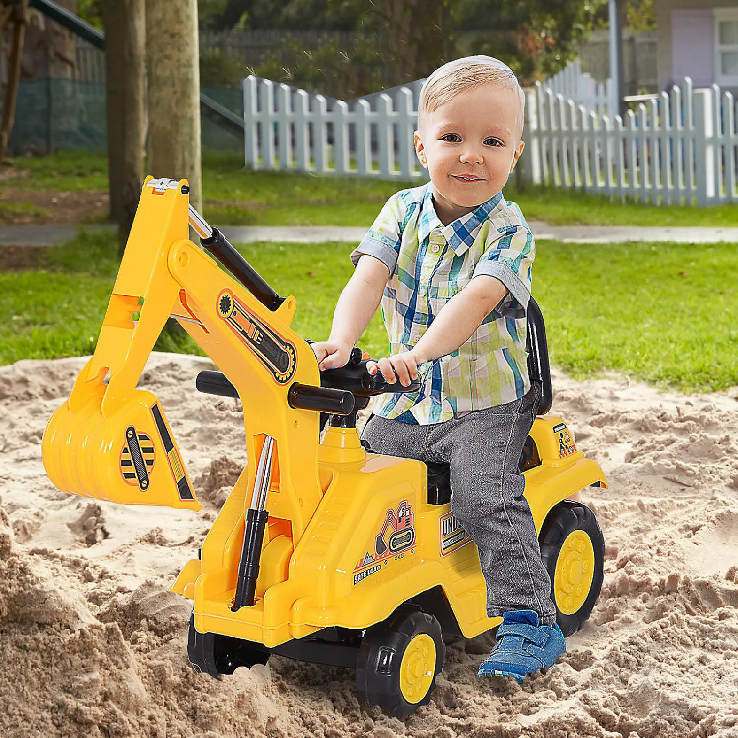 homcom_no_power__in__ride_2.webp Homcom No Power 3 In 1 Ride On Excavator Digger Construction Truck<Oriental Trading Cheap