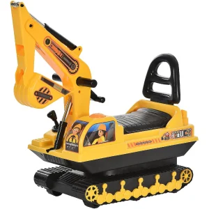 Homcom No Power Ride On Excavator Construction Truck 3Yr+ Yellow<Oriental Trading Best Sale
