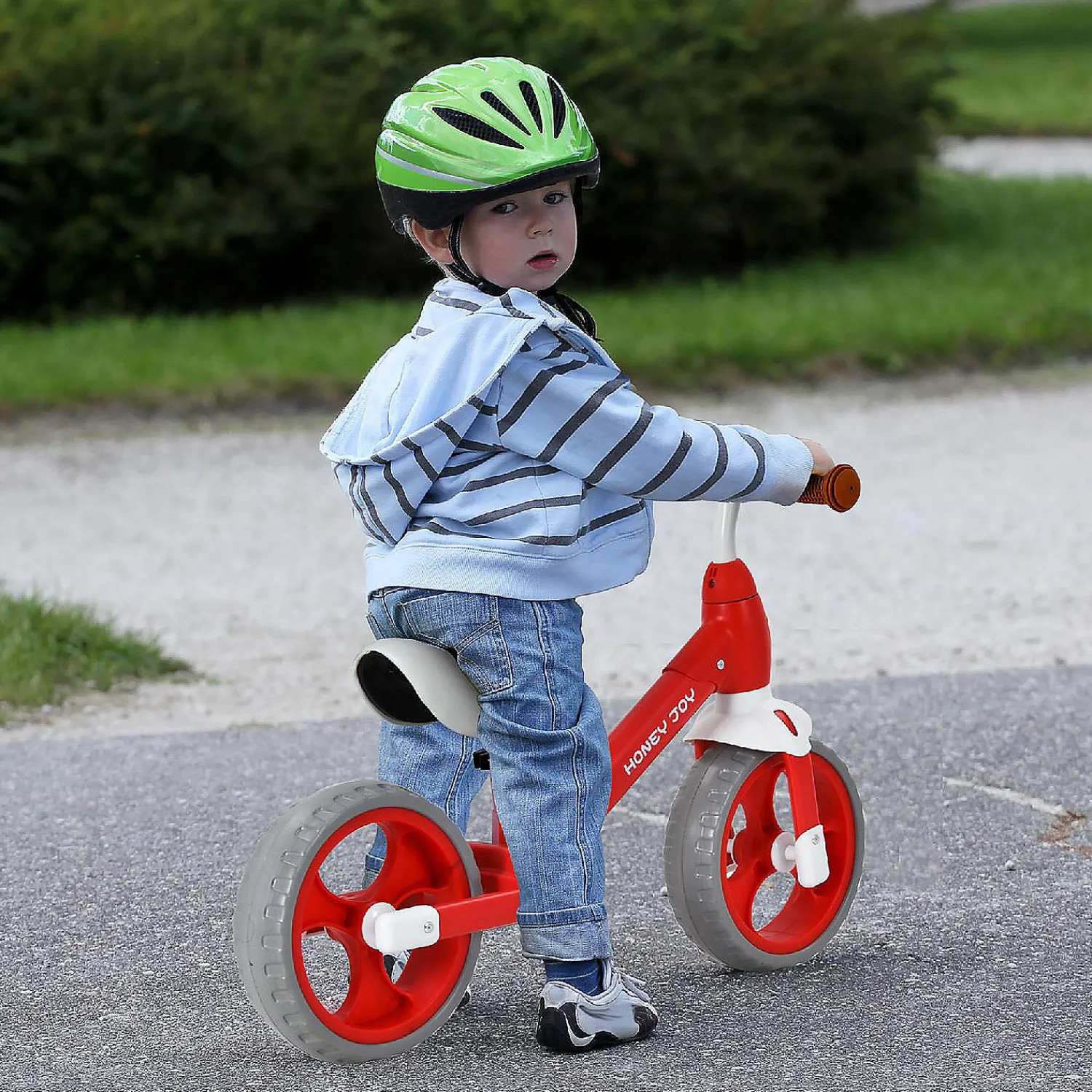 honey_joy_toddler_balance_1-1.webp Honey Joy Toddler Balance Bike W/ Feetrests For 2-5 Yr Red<Oriental Trading Clearance