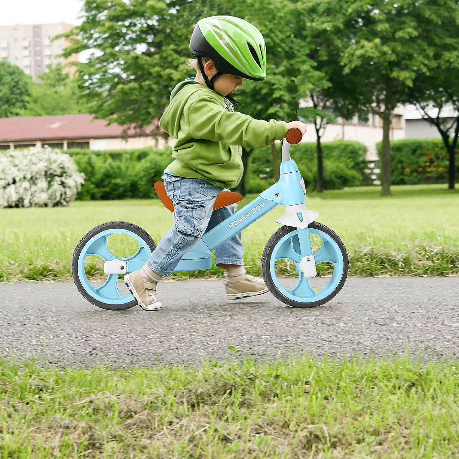 honey_joy_toddler_balance_1.webp Honey Joy Toddler Balance Bike W/ Feet Rests For 2-5 Yr Blue<Oriental Trading Best