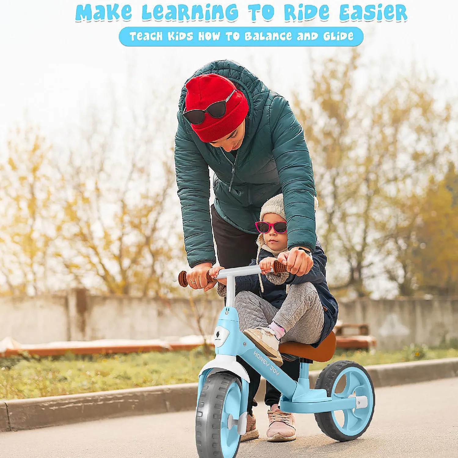 honey_joy_toddler_balance_2.webp Honey Joy Toddler Balance Bike W/ Feet Rests For 2-5 Yr Blue<Oriental Trading Best