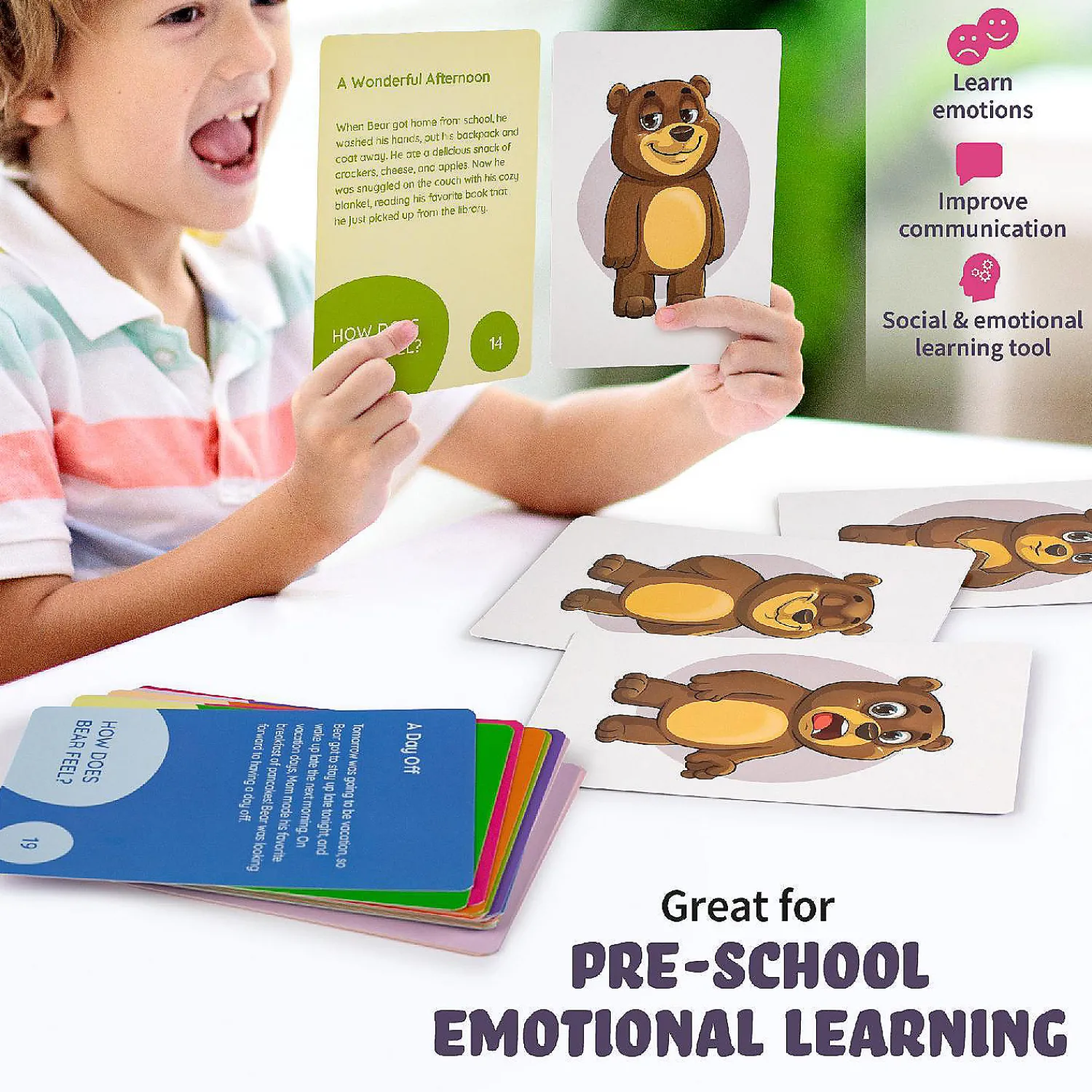 how_does_bear_feel_emotio_2.webp Oriental Trading Playing Cards*How Does Bear Feel Emotion Story Cards For Social Emotional Learning