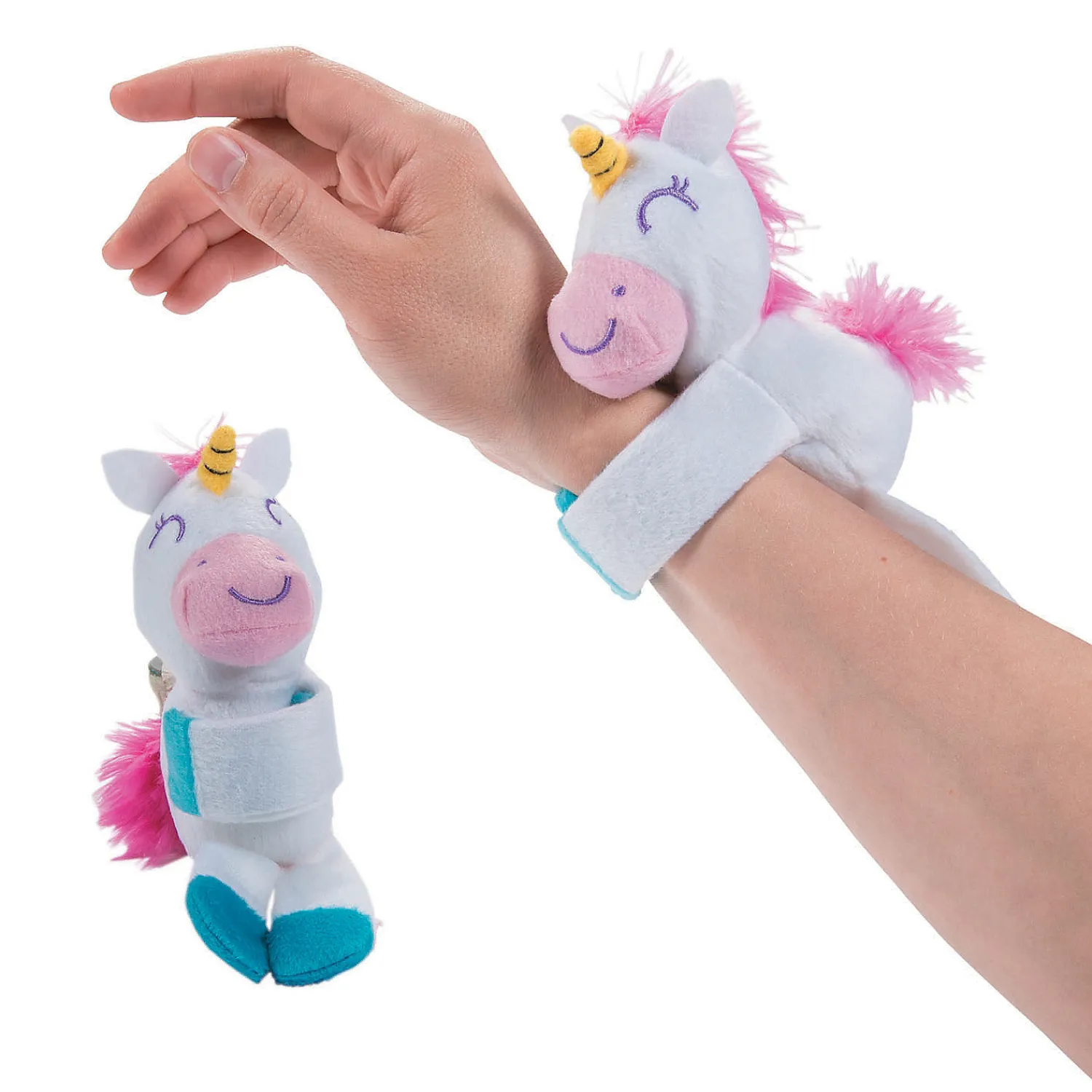 hugging_stuffed_unicorn_s_0.webp Oriental Trading Bracelets*Hugging Stuffed Unicorn Slap Bracelets - 12 Pc.