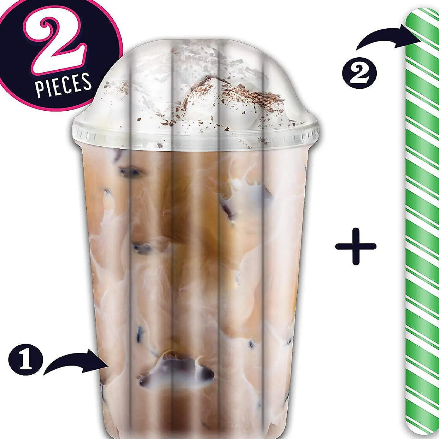 iced_coffee_water_float___1.webp Iced Coffee Water Float & Noodle 2-In-1 Pool Blow Up Inflatable Raft Mighty Mojo<Oriental Trading Discount