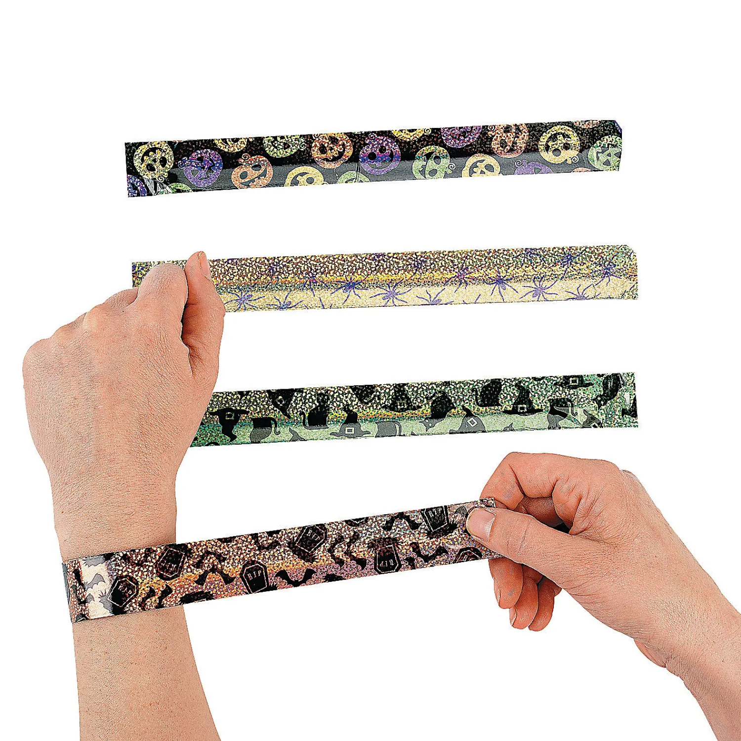 iconic_halloween_slap_bra_0.webp Iconic Halloween Slap Bracelets - 12 Pc.<Oriental Trading Discount
