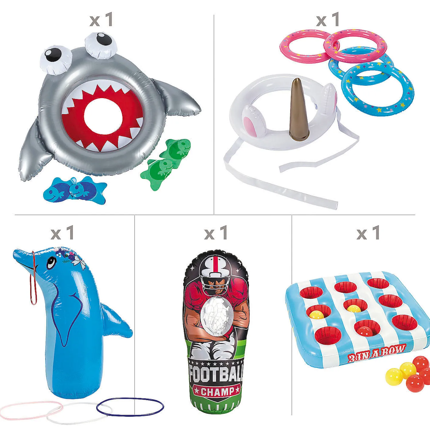 inflatable_games_boredom__1.webp Oriental Trading Games*Inflatable Games Boredom Buster Kit - 5 Games