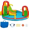 Inflatable Kids Water Slide Park With Climbing Wall Water Cannon And Splash Pool<Oriental Trading Online