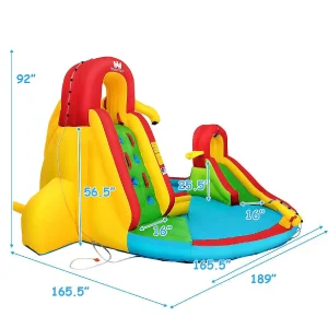 Inflatable Kids Water Slide Park With Climbing Wall Water Cannon And Splash Pool<Oriental Trading Online