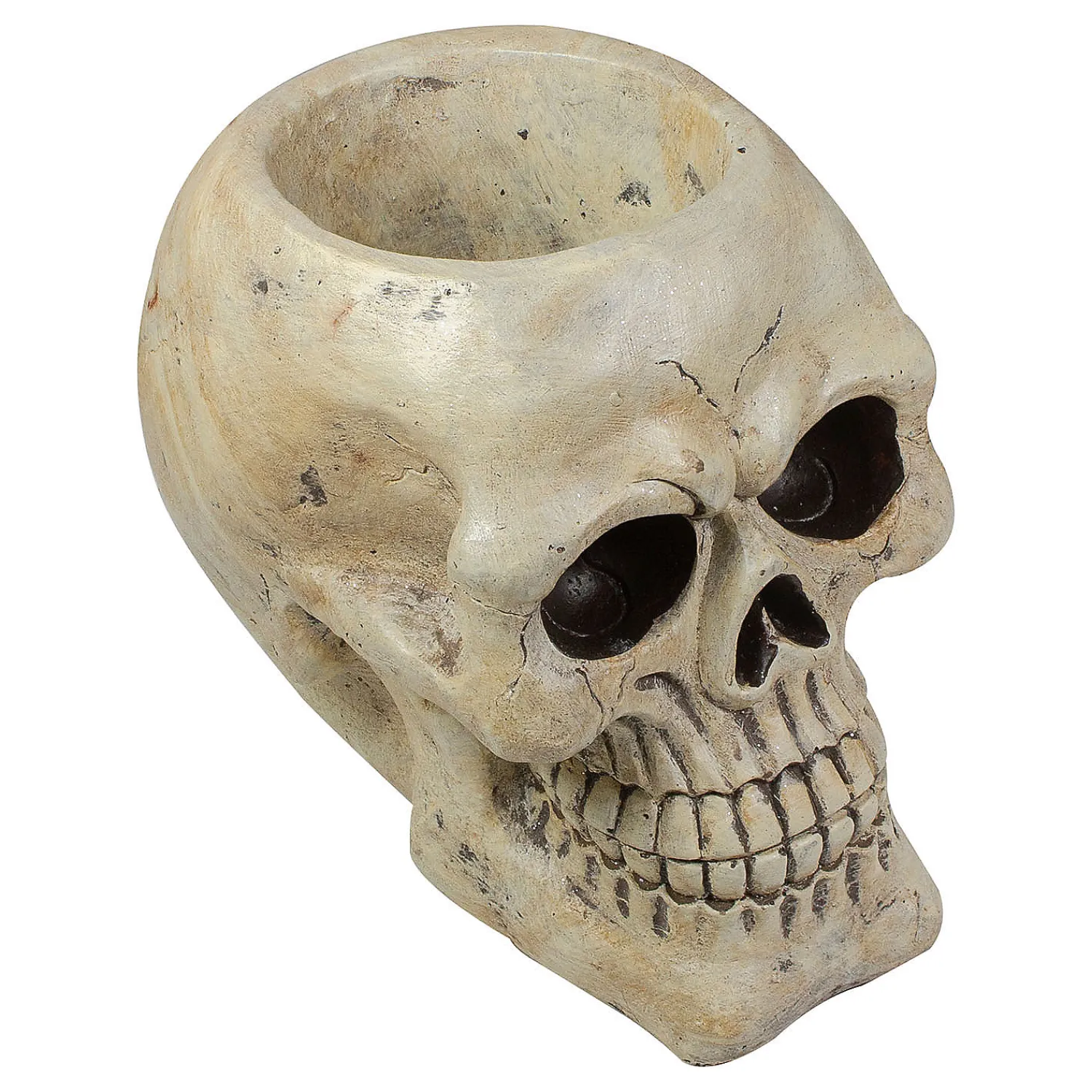 ivory_and_black_hallowee_3.webp 11" Ivory And Black Halloween Skull Tabletop Decoration<Oriental Trading Hot