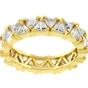 Oriental Trading Rings*J Goodin Golden Trillion Eternity Ring Size 9