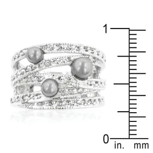 Oriental Trading Rings*J Goodin Gray Pearl Cocktail Ring Size 11