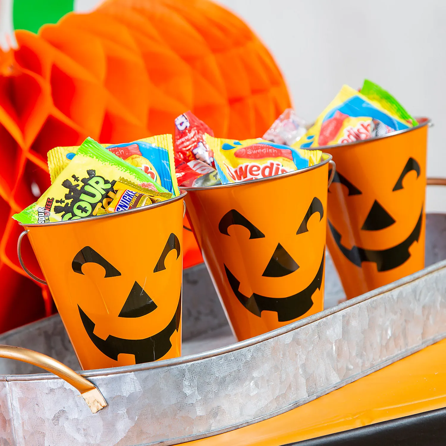 jackolantern_galvanized_p_2.webp Jack-O'-Lantern Galvanized Pails - 12 Pc.<Oriental Trading Cheap