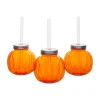 Jack-O'-Lantern-Shaped Reusable Bpa-Free Plastic Cups With Lids & Straws - 12 Ct.<Oriental Trading Best