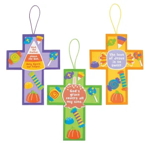 Jesus‘ Love Is So Sweet Cross Sign Craft Kit- Makes 12<Oriental Trading Outlet