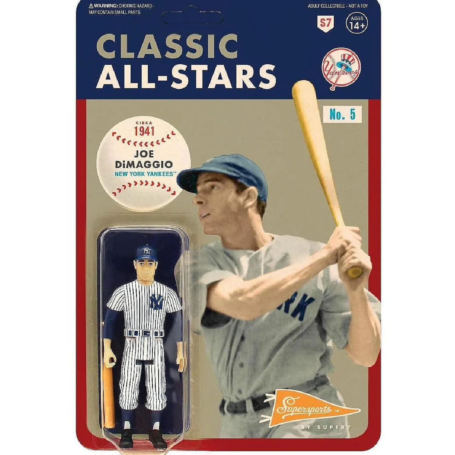 joe_dimaggio_new_york_yan_0.webp Oriental Trading Character Toys*Joe Dimaggio New York Yankees Reaction Figure Baseball Mlb Collectible Super7
