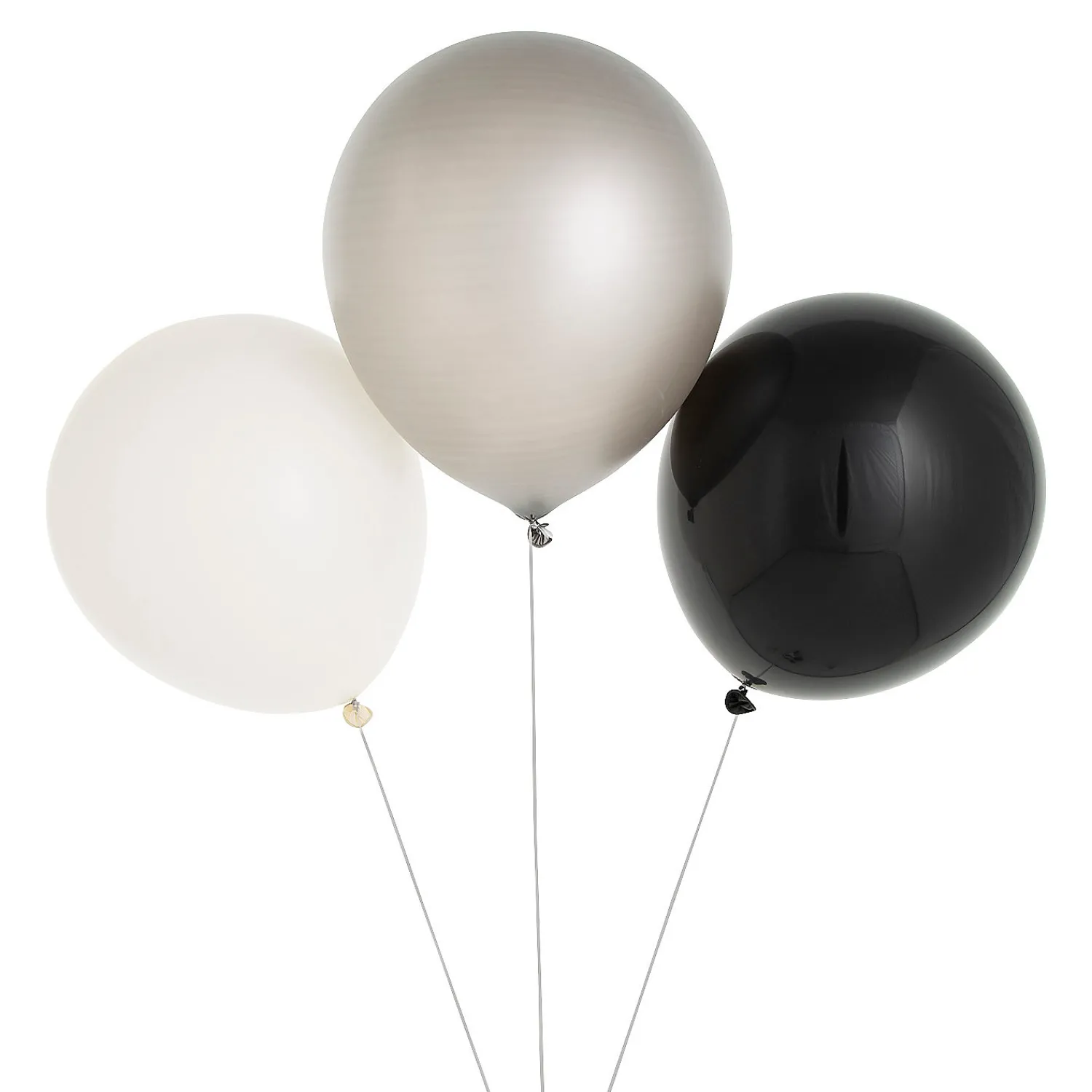jumbo_black_white__silver_0.webp Jumbo Black, White & Silver Latex Balloon Bouquet - 7 Pc.<Oriental Trading Cheap