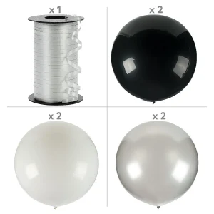 Jumbo Black, White & Silver Latex Balloon Bouquet - 7 Pc.<Oriental Trading Cheap