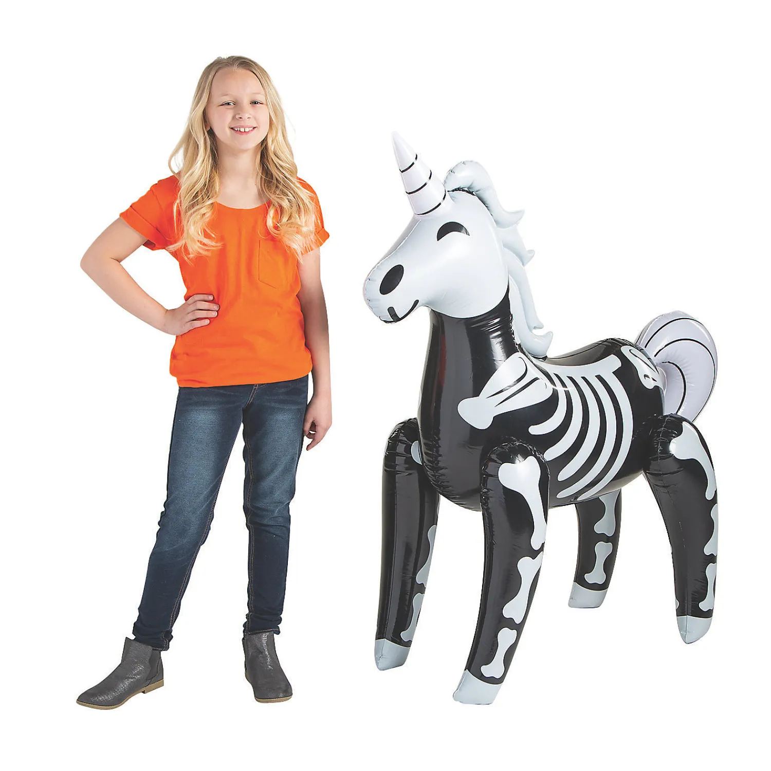 jumbo_inflatable_unicorn__0.webp Jumbo Inflatable Unicorn Skeleton Halloween Decoration<Oriental Trading Online