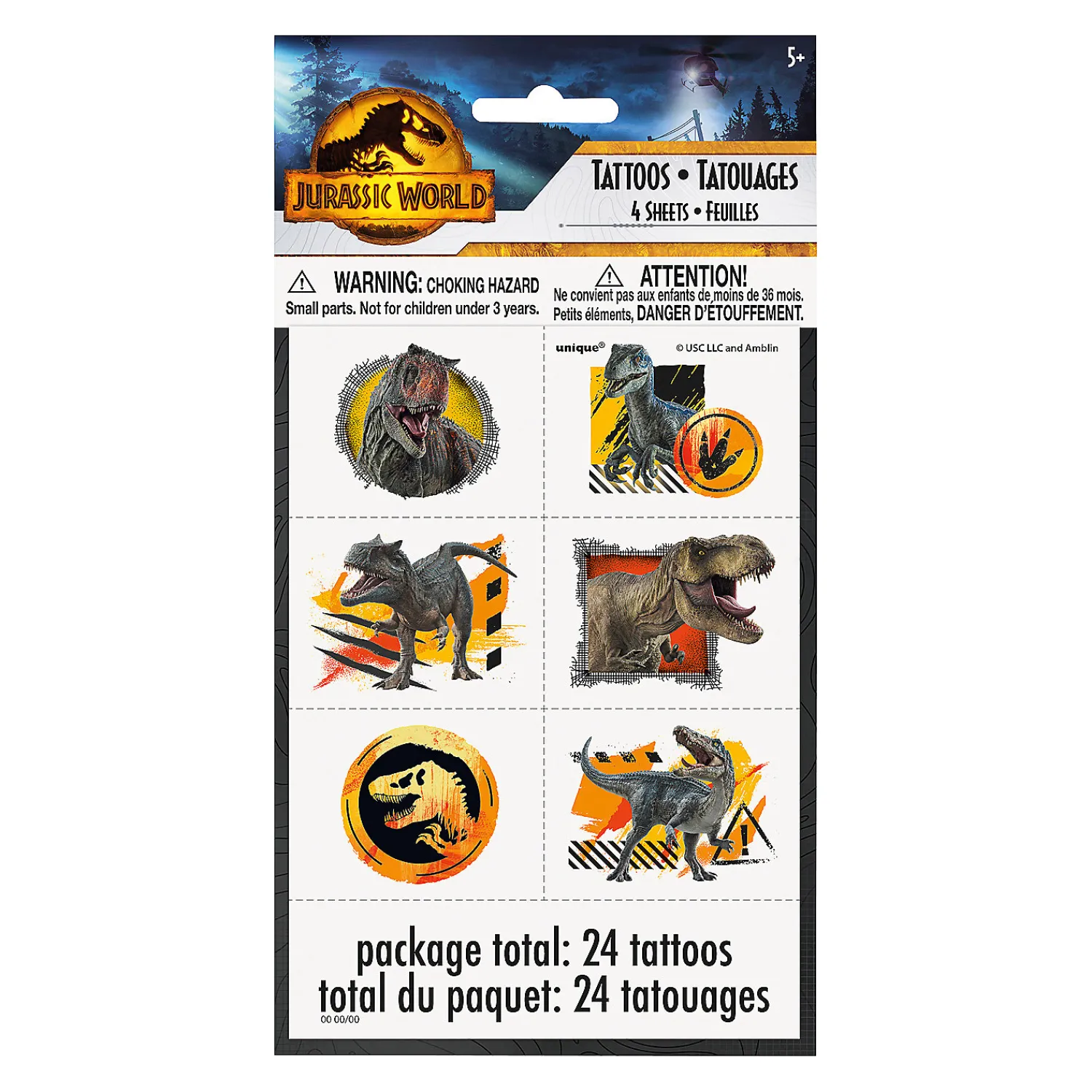 jurassic_world__dominion__0.webp Oriental Trading Temporary Tattoos*Jurassic World 3: Dominion™ Temporary Tattoos - 4 Sheets